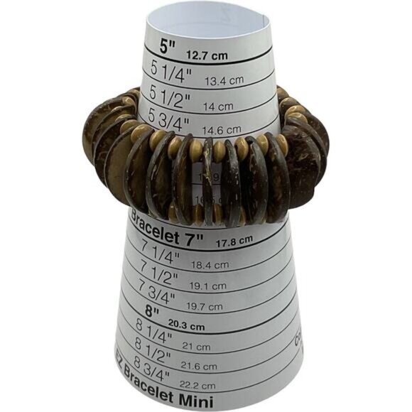 Wooden Nut and Seed Stretch Bracelet Boho - Picture 4 of 5